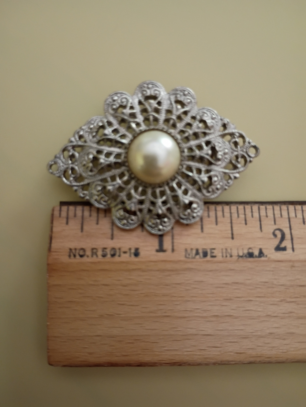 3 Vintage Brooch Pins Marcasite Pearl CZ - Bird Flower Pearl, Very Good Cond! - Picture 11 of 12